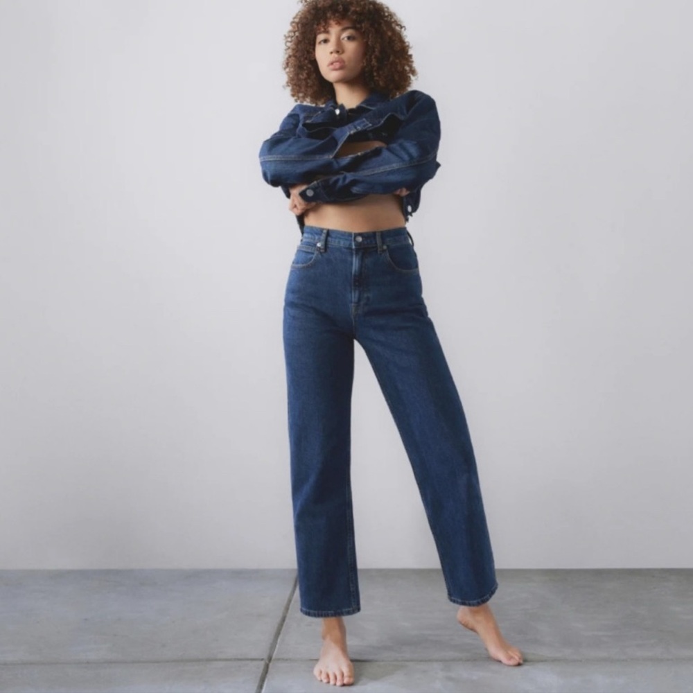 Everlane Way High Jeans in Organic Cotton (Vintage Indigo) SZ 27 Regular